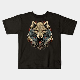 Tribal Wolf Portrait Kids T-Shirt